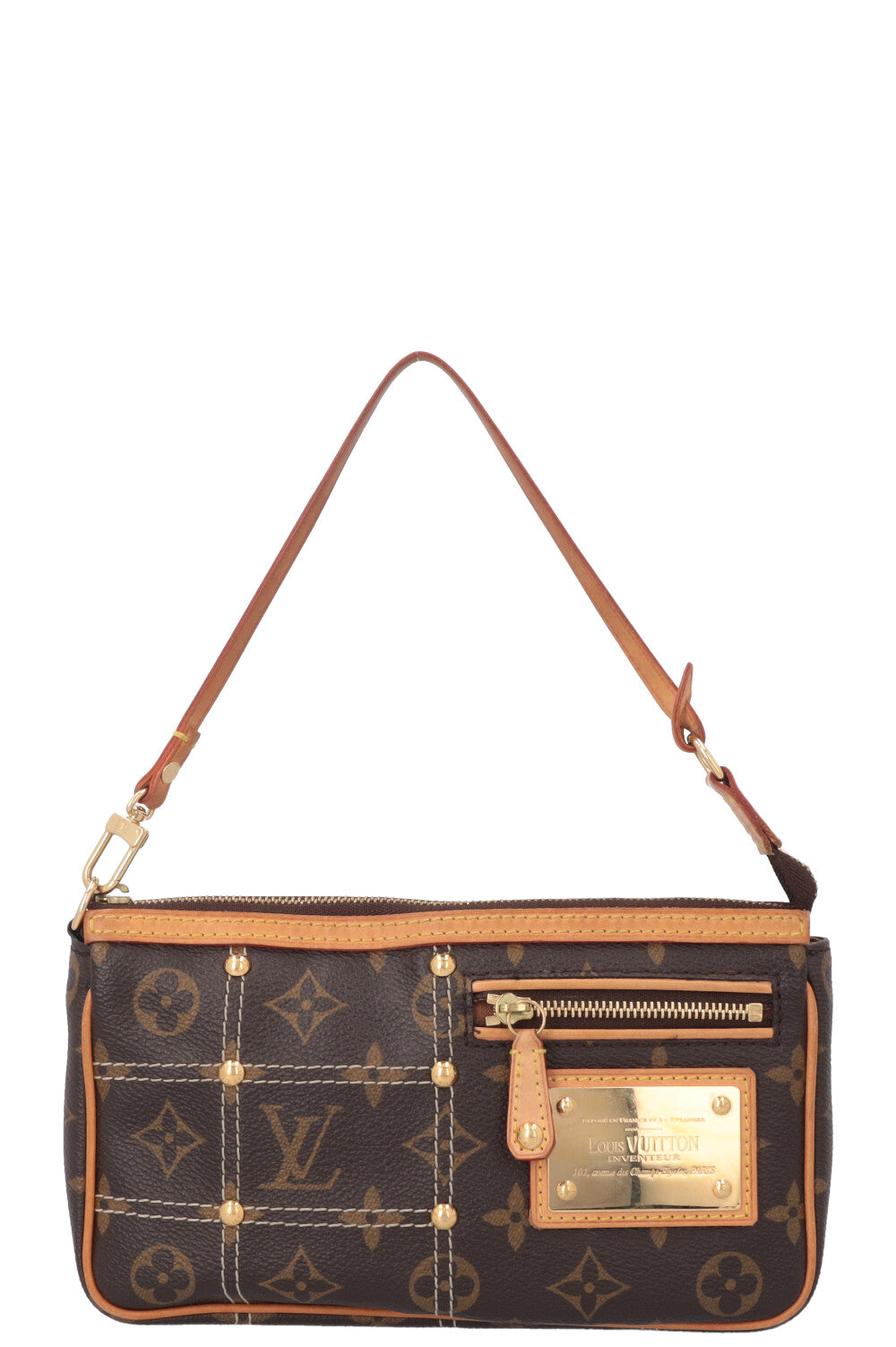 LOUIS VUITTON Quilted Rivet Pochette MNG Canvas