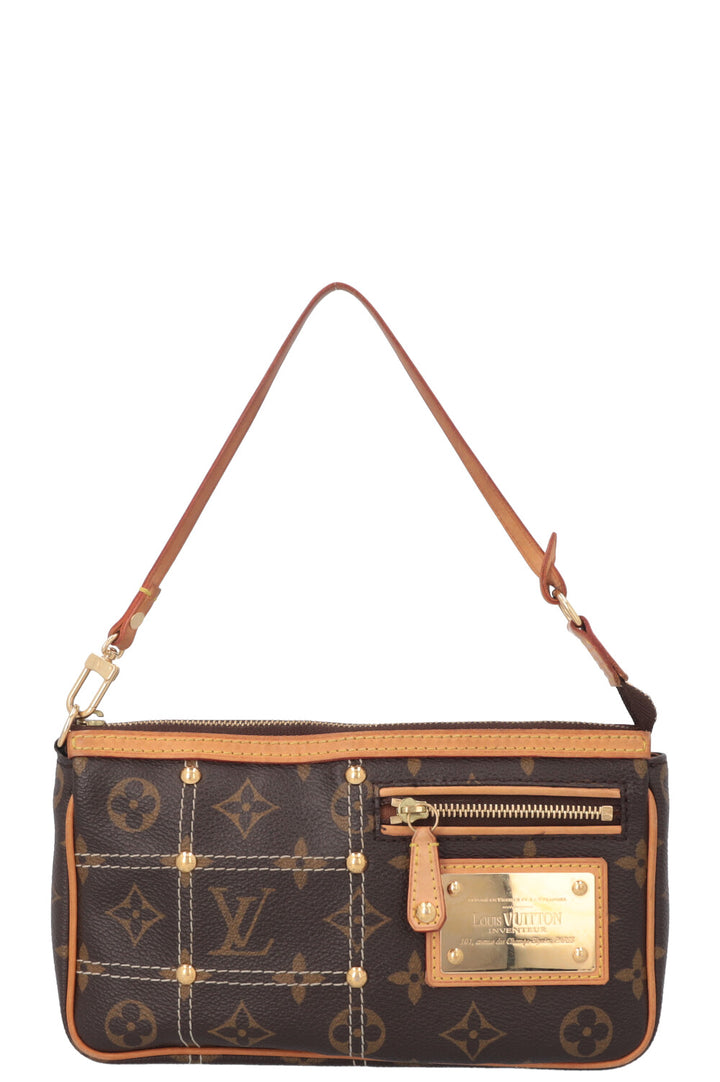 LOUIS VUITTON Quilted Rivet Pochette MNG Canvas