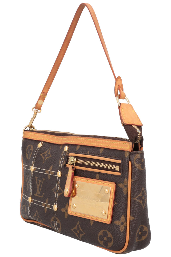 LOUIS VUITTON Quilted Rivet Pochette MNG Canvas