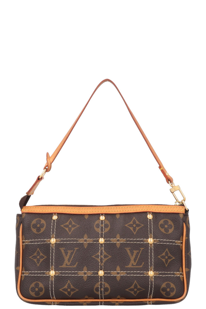 LOUIS VUITTON Quilted Rivet Pochette MNG Canvas