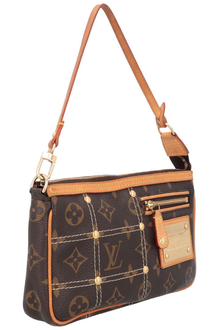 LOUIS VUITTON Quilted Rivet Pochette MNG Canvas