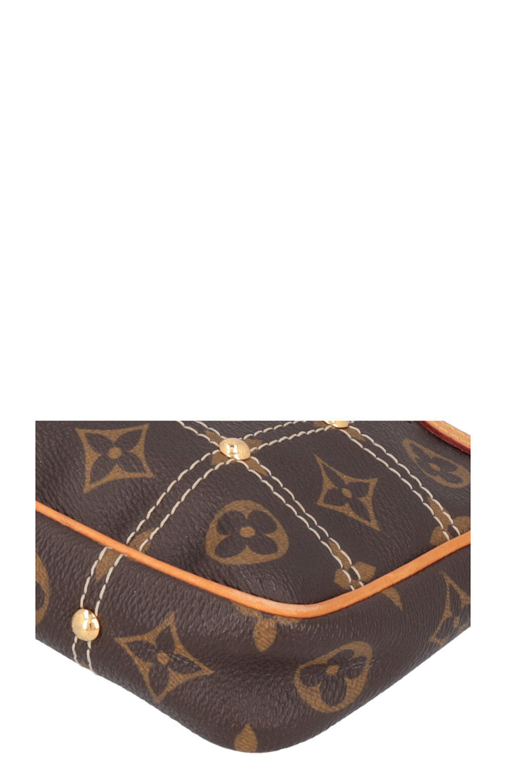 LOUIS VUITTON Quilted Rivet Pochette MNG Canvas
