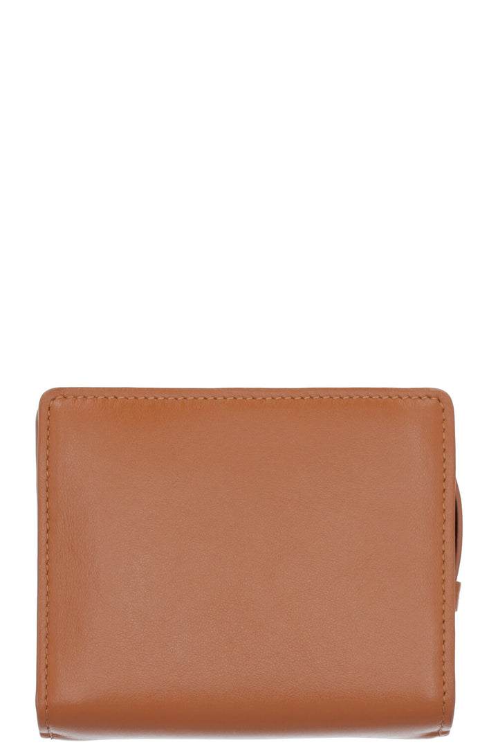 CHLOÉ Sense Compact Wallet Leather Brown
