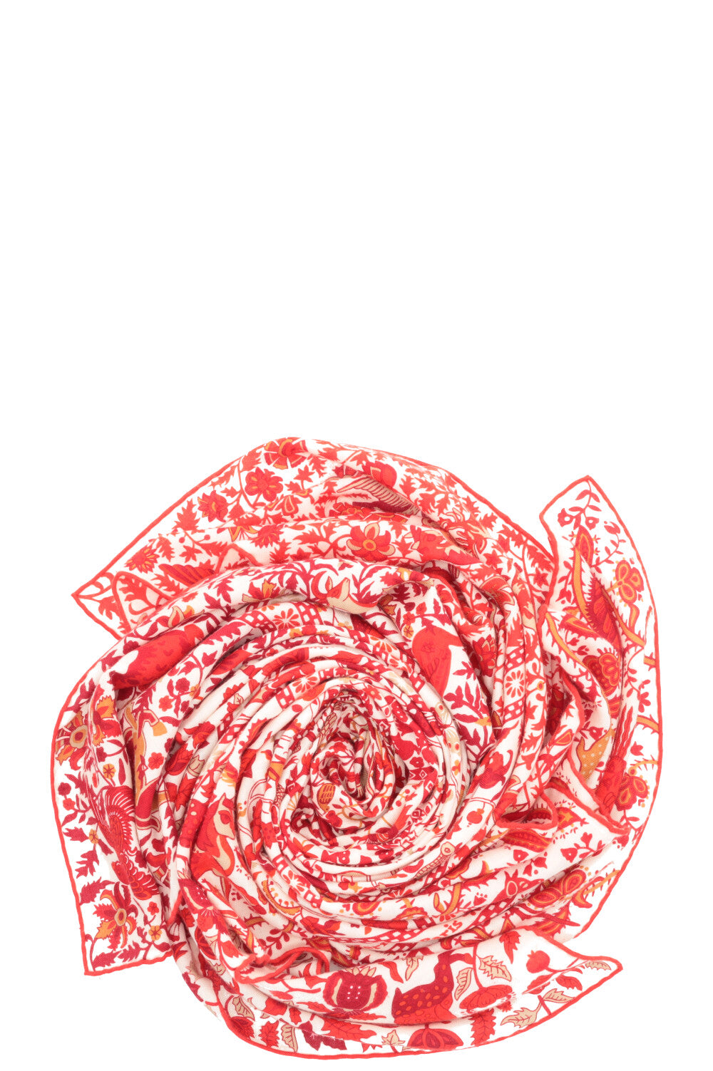 HERMÈS Jardins de Soie 140 Scarf Cashmere Red