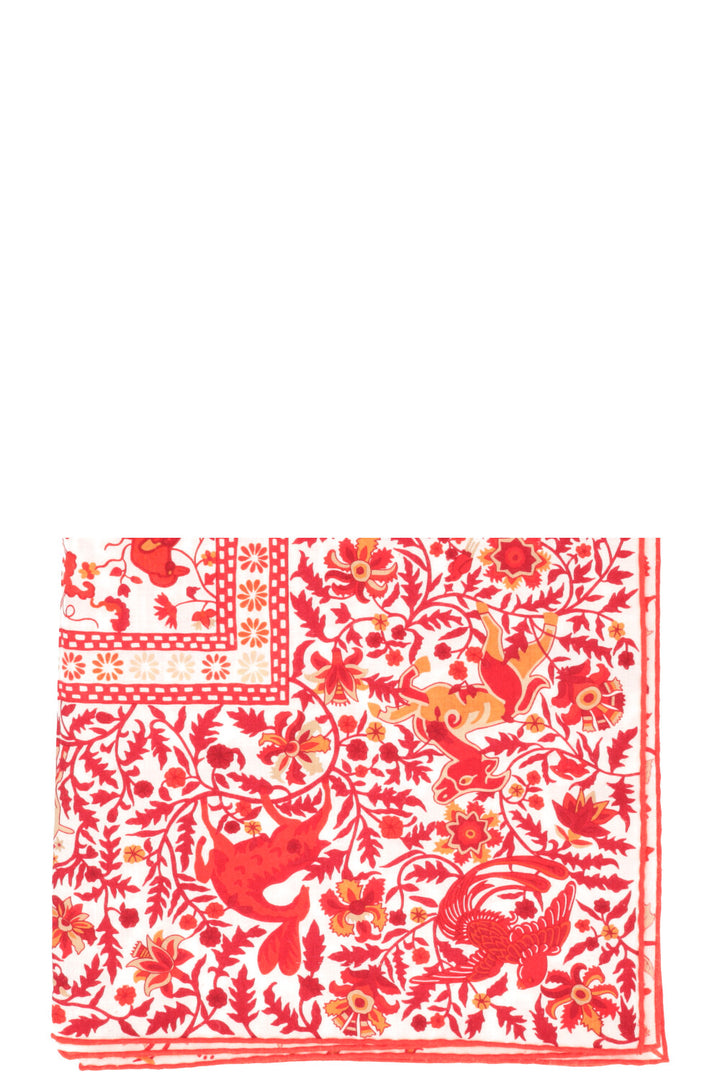 HERMÈS Jardins de Soie 140 Foulard Cachemire Rouge