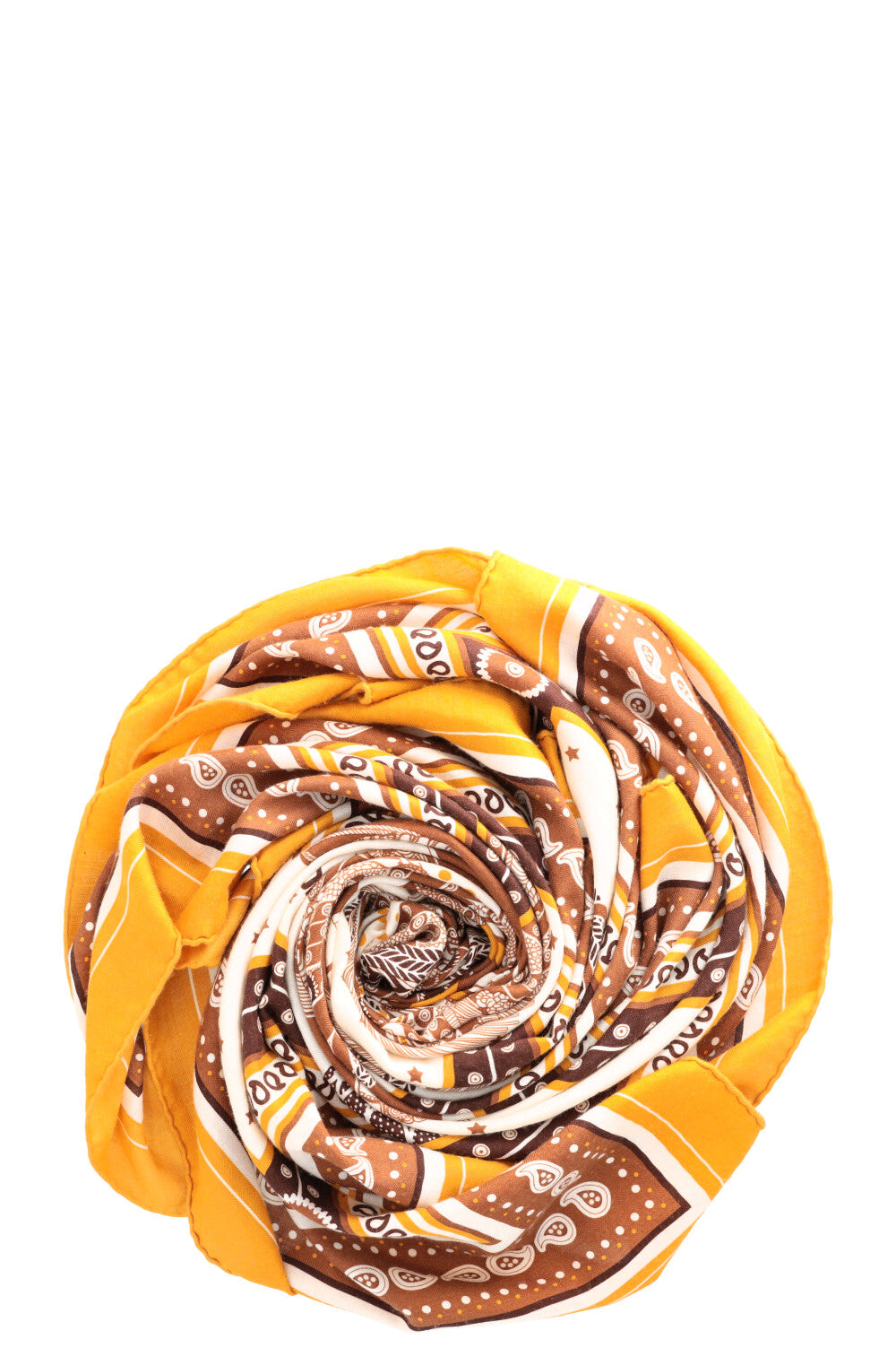 HERMÈS Selle de Dignitaire 140 Scarf Cashmere Yellow Brown Ivory