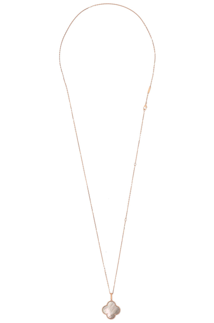 VAN CLEEF&ARPELS Vintage Alhambra One Motif Mother Of Pearl Necklace Rose Gold