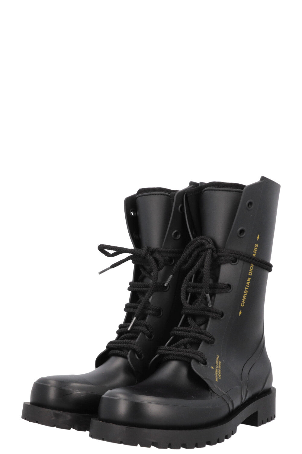 CHRISTIAN DIOR DiorCamp Combat Boots Black PVC – REAWAKE