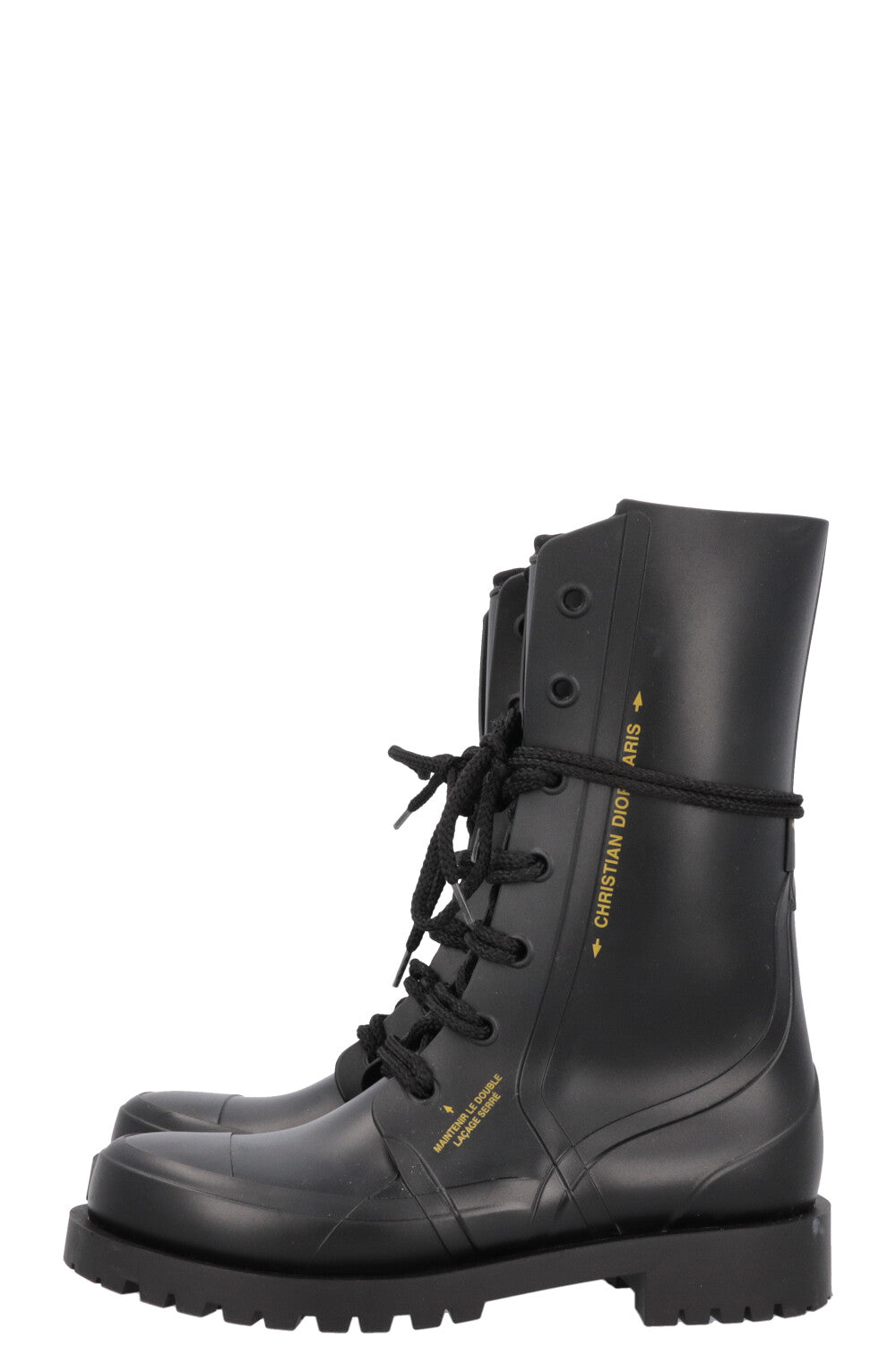 CHRISTIAN DIOR DiorCamp Combat Boots Black PVC