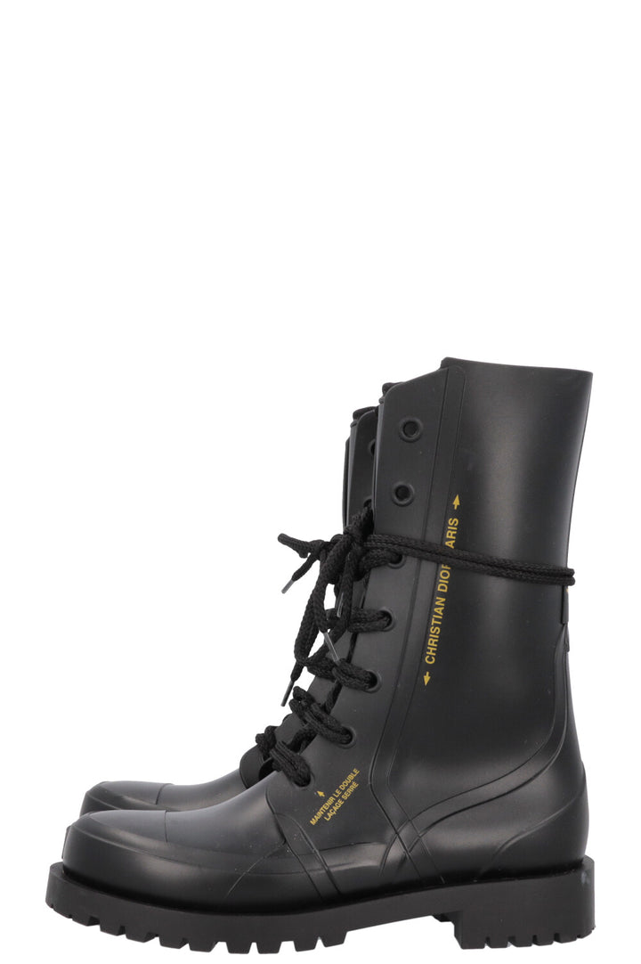 CHRISTIAN DIOR DiorCamp Combat Boots Black PVC