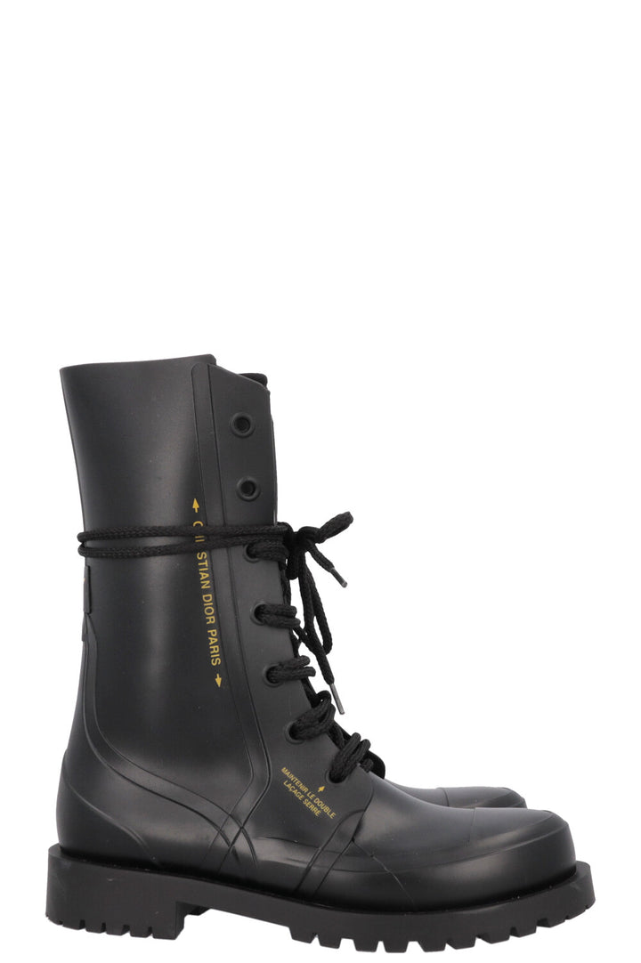 CHRISTIAN DIOR DiorCamp Combat Boots Black PVC