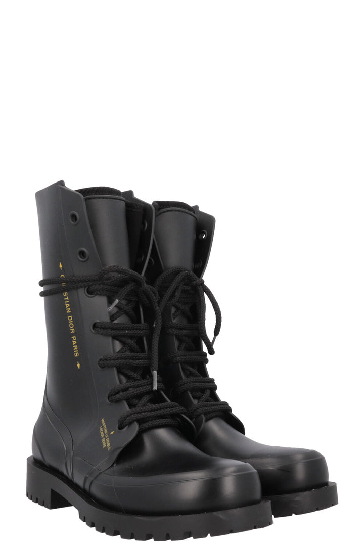 CHRISTIAN DIOR DiorCamp Combat Boots Black PVC