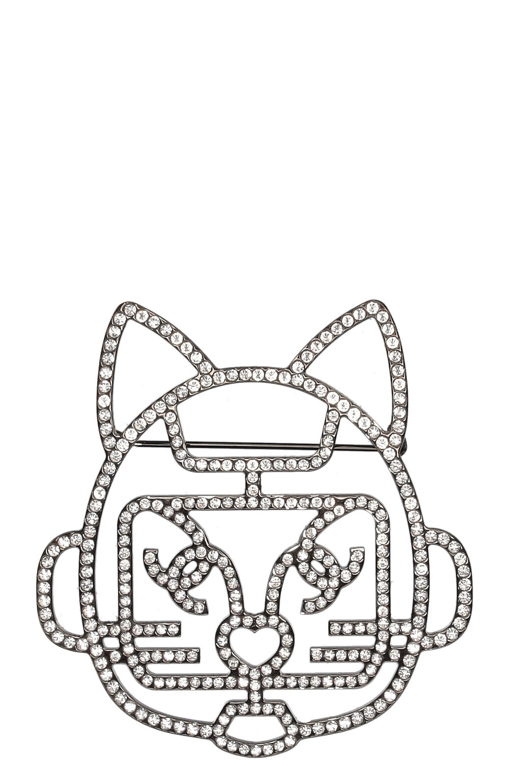 CHANEL Choupette Brooch Black Crystals