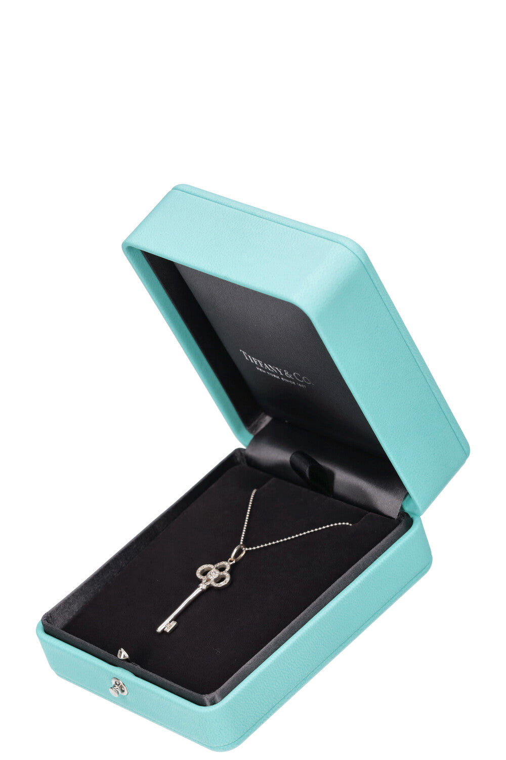 TIFFANY&Co. Key Necklace 0.11 Carat Diamonds White Gold