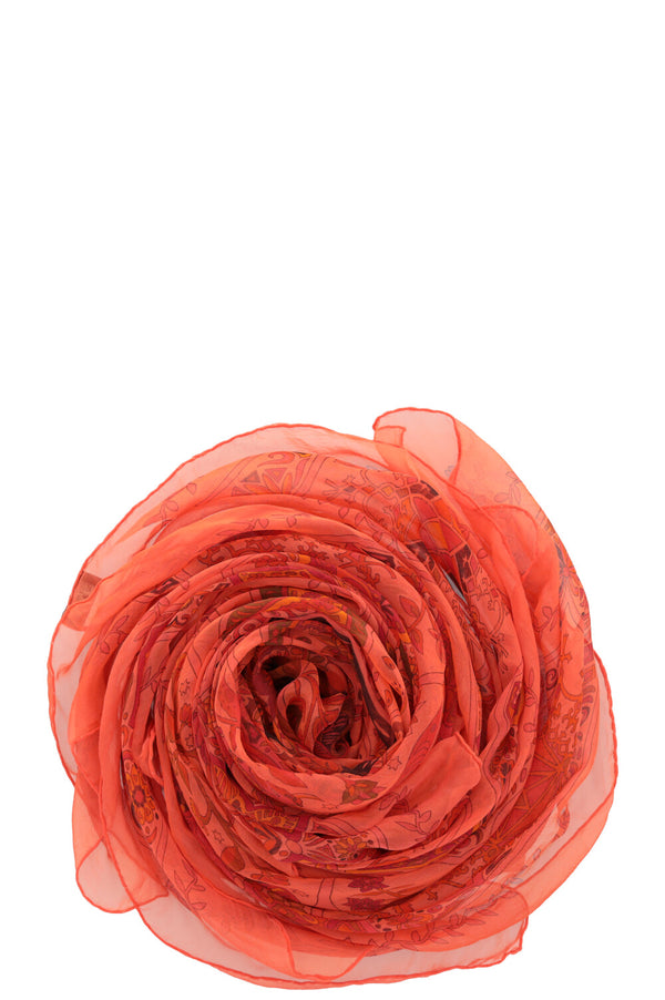 HERMÈS Aux Portes Du Palais Scarf 140 Silk Orange