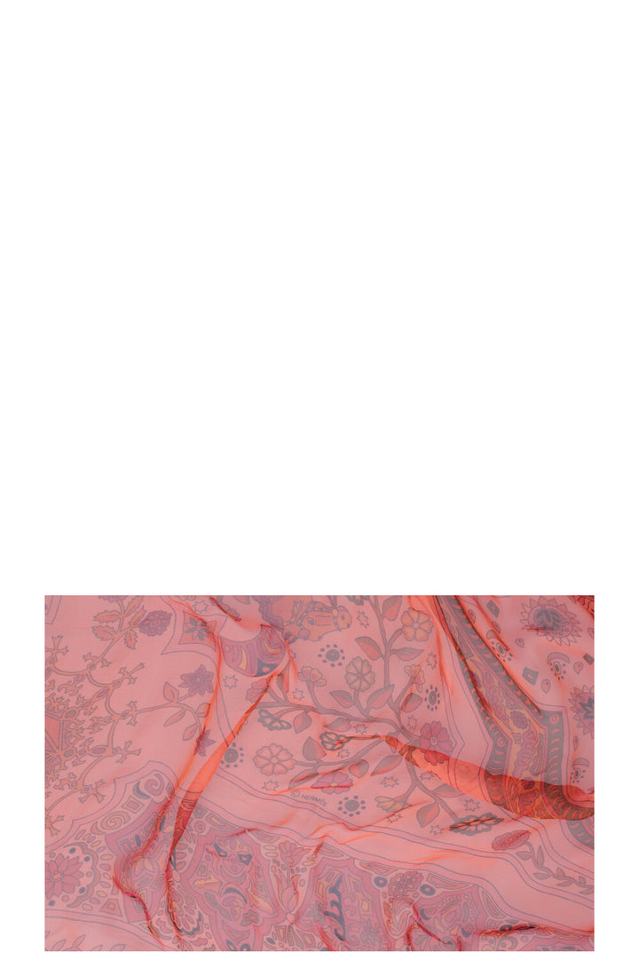 HERMÈS Aux Portes Du Palais Scarf 140 Silk Orange