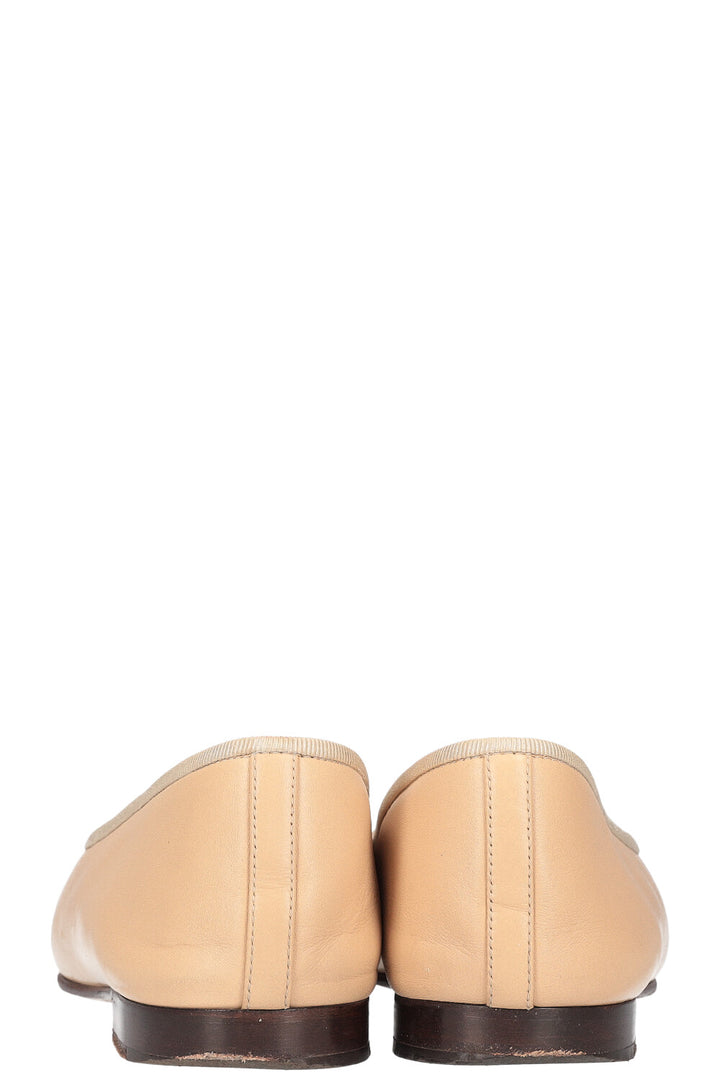 CHANEL Ballerina Flats Beige Black