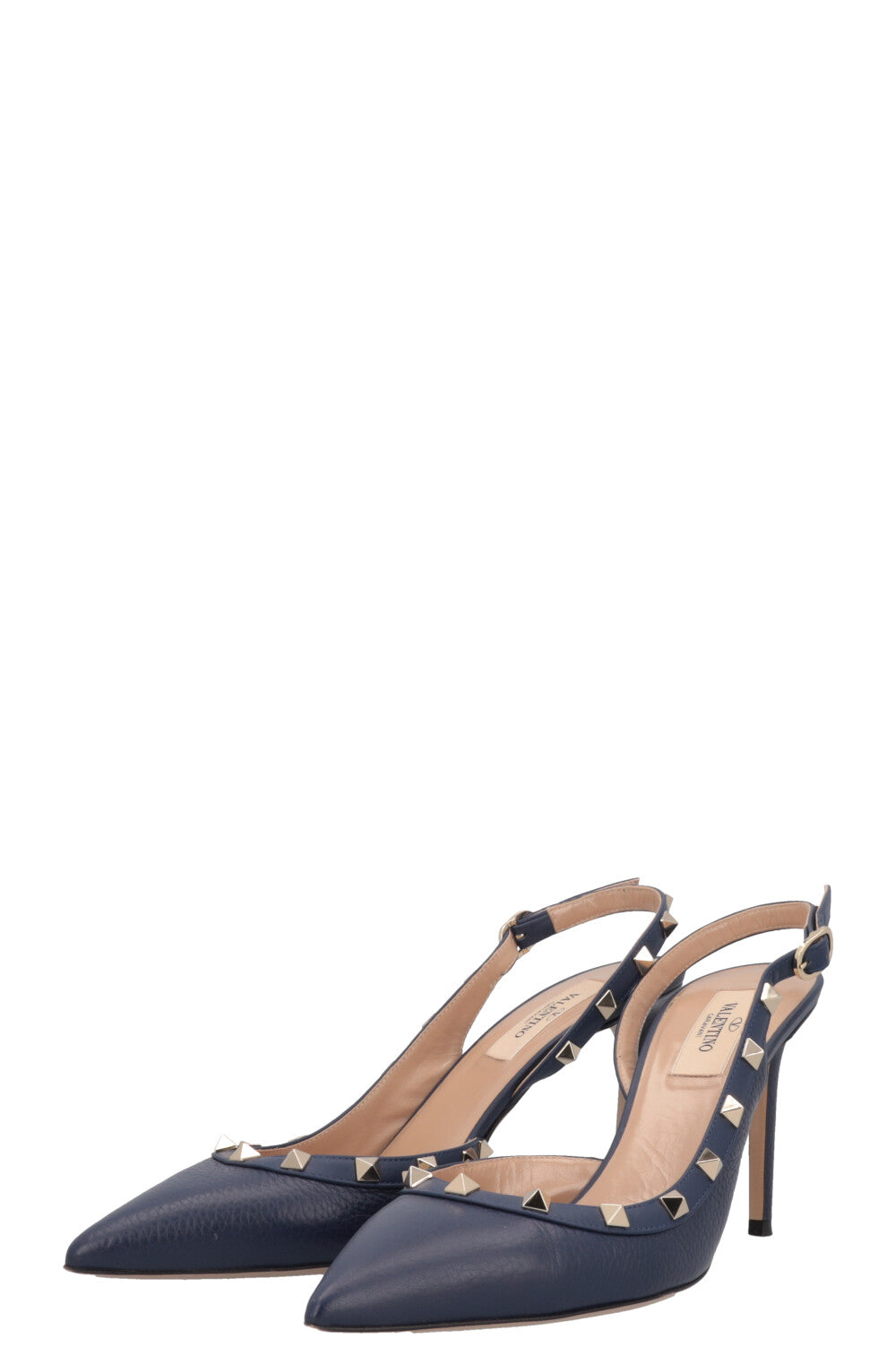 VALENTINO Rockstud Heels Leather Navy – REAWAKE