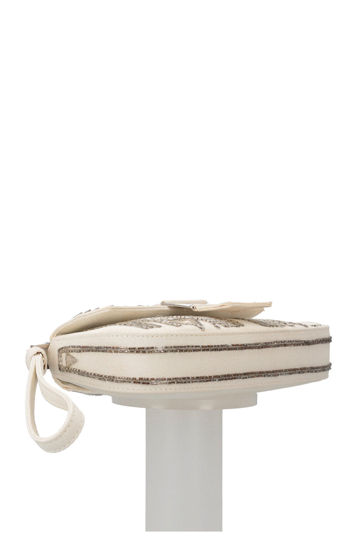 CHRISTIAN DIOR Columbus Clutch Embroidered White