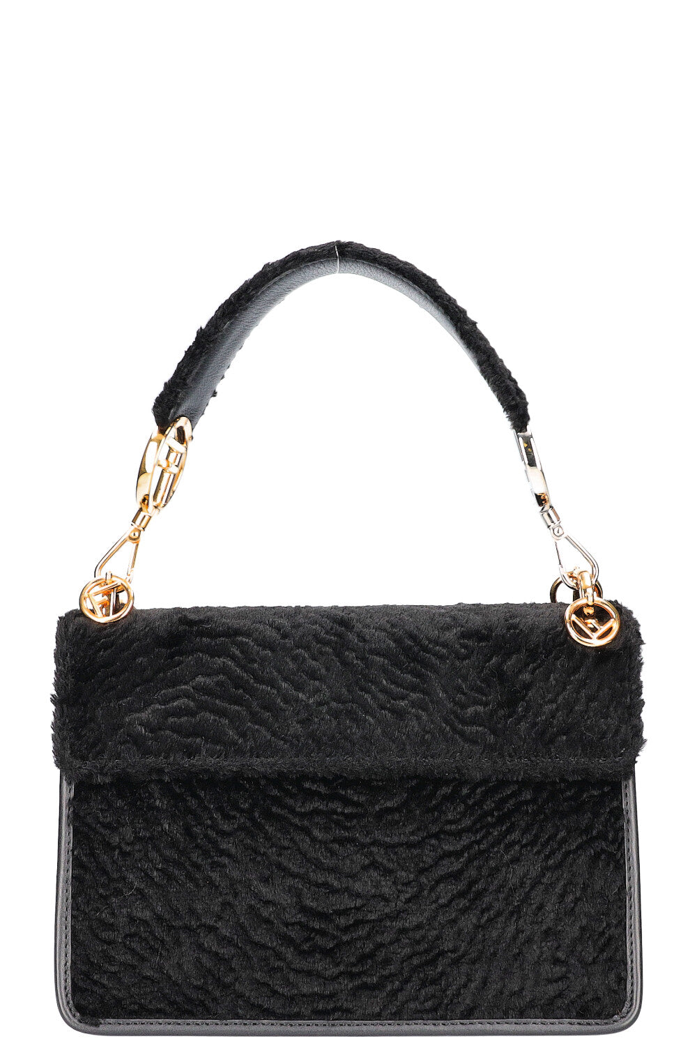 FENDI Kan I F Shoulder Bag Velvet Black