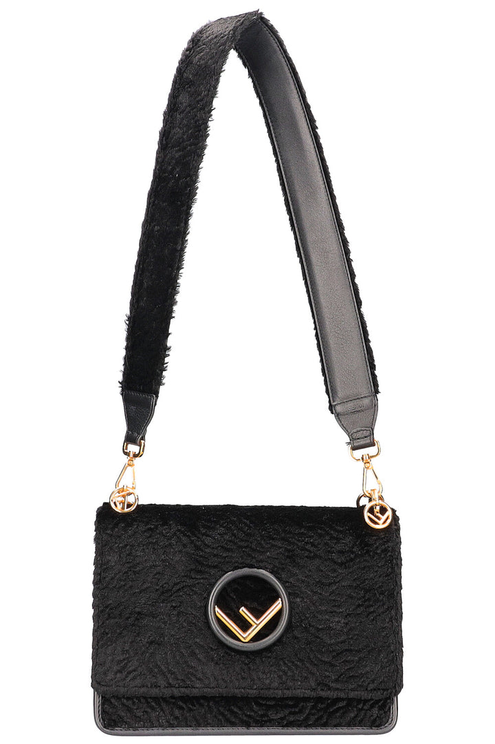 FENDI Kan I F Shoulder Bag Velvet Black