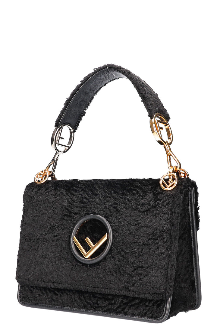 FENDI Kan I F Shoulder Bag Velvet Black