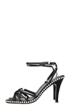 CHANEL Heels Satin Pearls Black