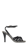 CHANEL Heels Satin Pearls Black