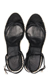 CHANEL Heels Satin Pearls Black