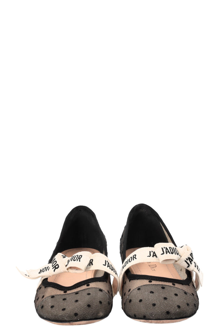 CHRISTIAN DIOR J´Adior Polka Dot Ballet Flats Black