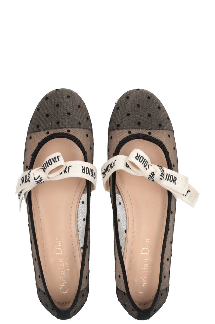 CHRISTIAN DIOR J´Adior Polka Dot Ballet Flats Black