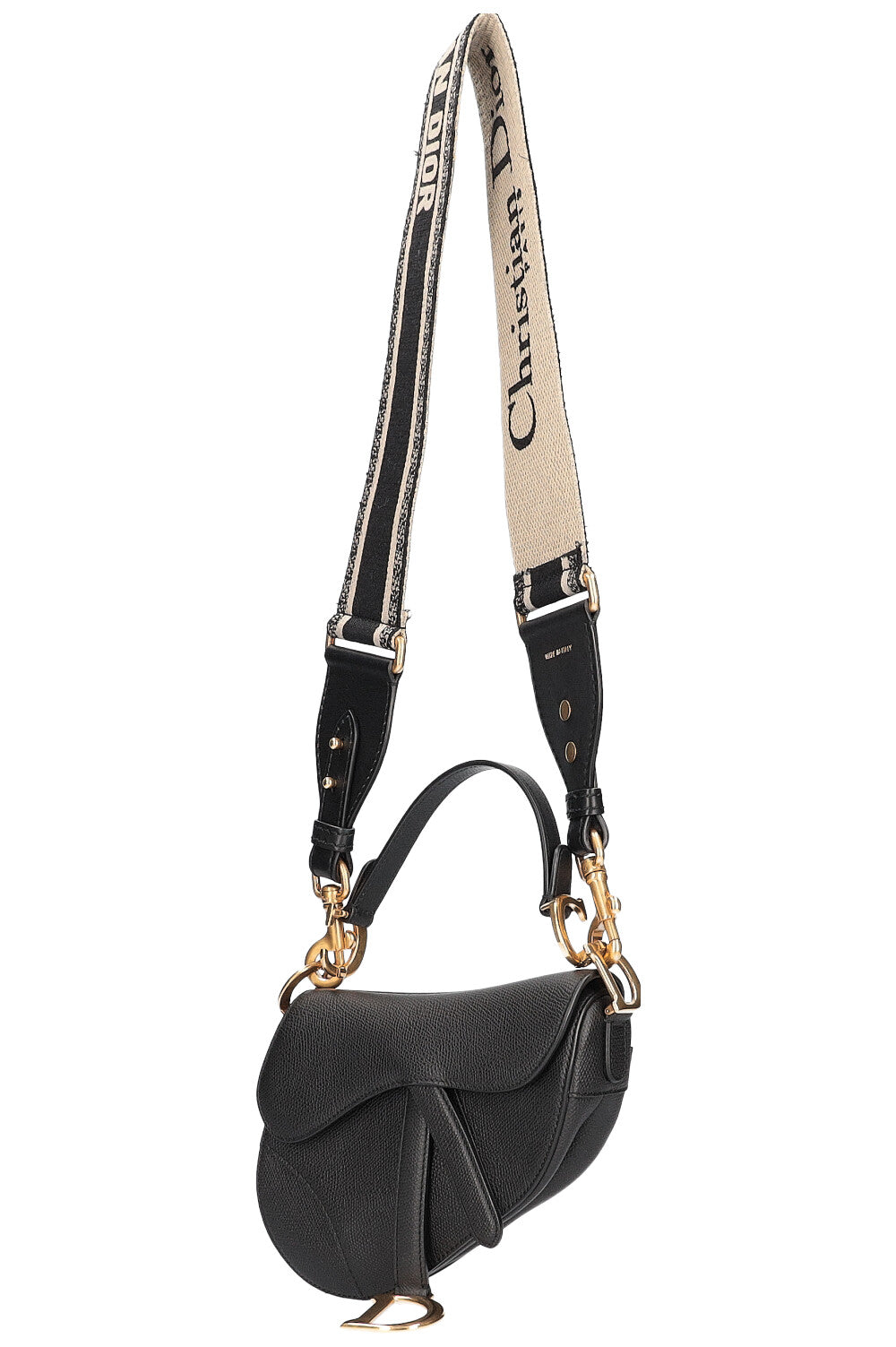 CHRISTIAN DIOR Mini Saddle Bag with Strap Black