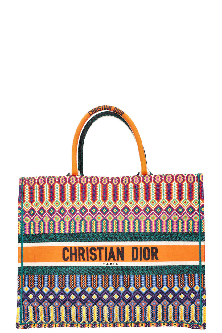 CHRISTIAN DIOR Neon Book Tote Large Orange