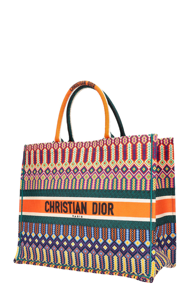 CHRISTIAN DIOR Neon Book Tote Large Orange