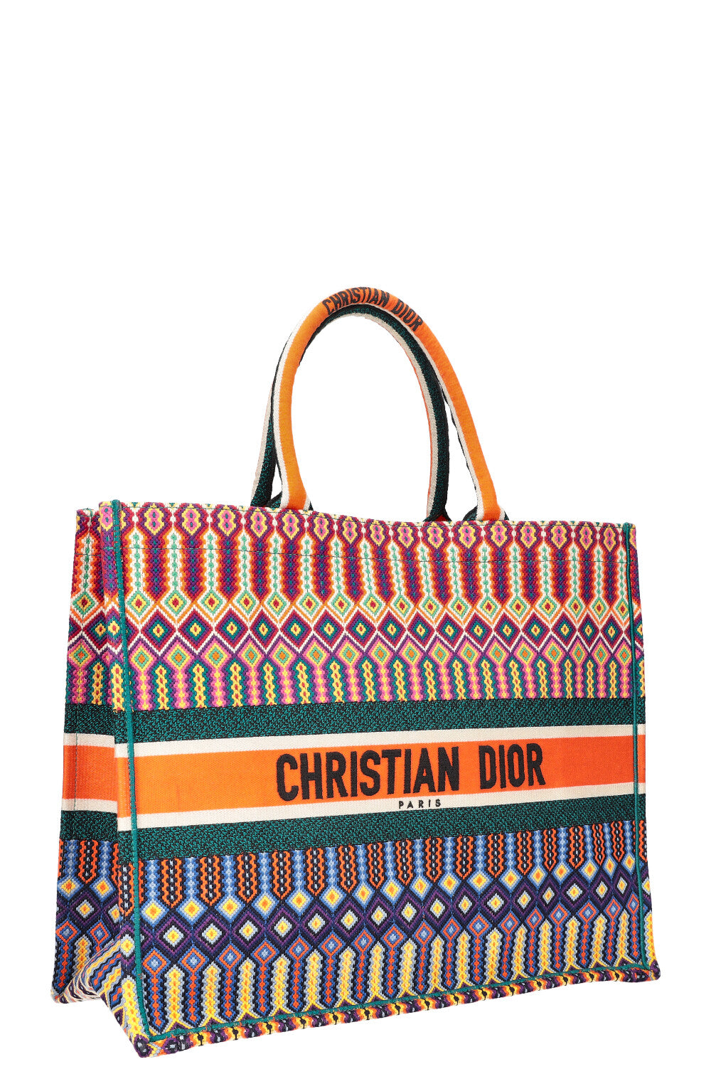 CHRISTIAN DIOR Neon Book Tote Large Orange