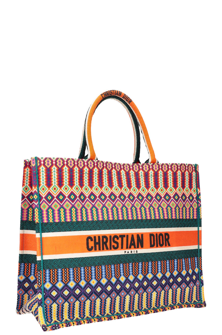 CHRISTIAN DIOR Neon Book Tote Large Orange