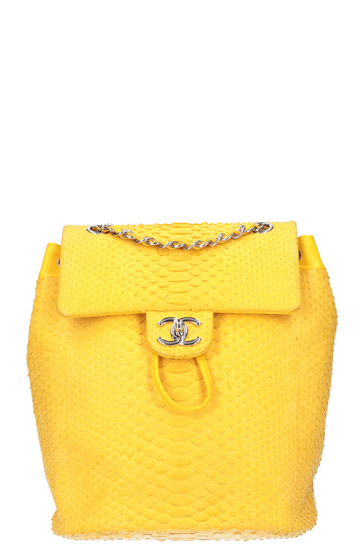 CHANEL Urban Spirit Backpack Python Yellow