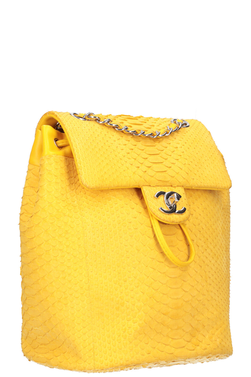 CHANEL Urban Spirit Backpack Python Yellow