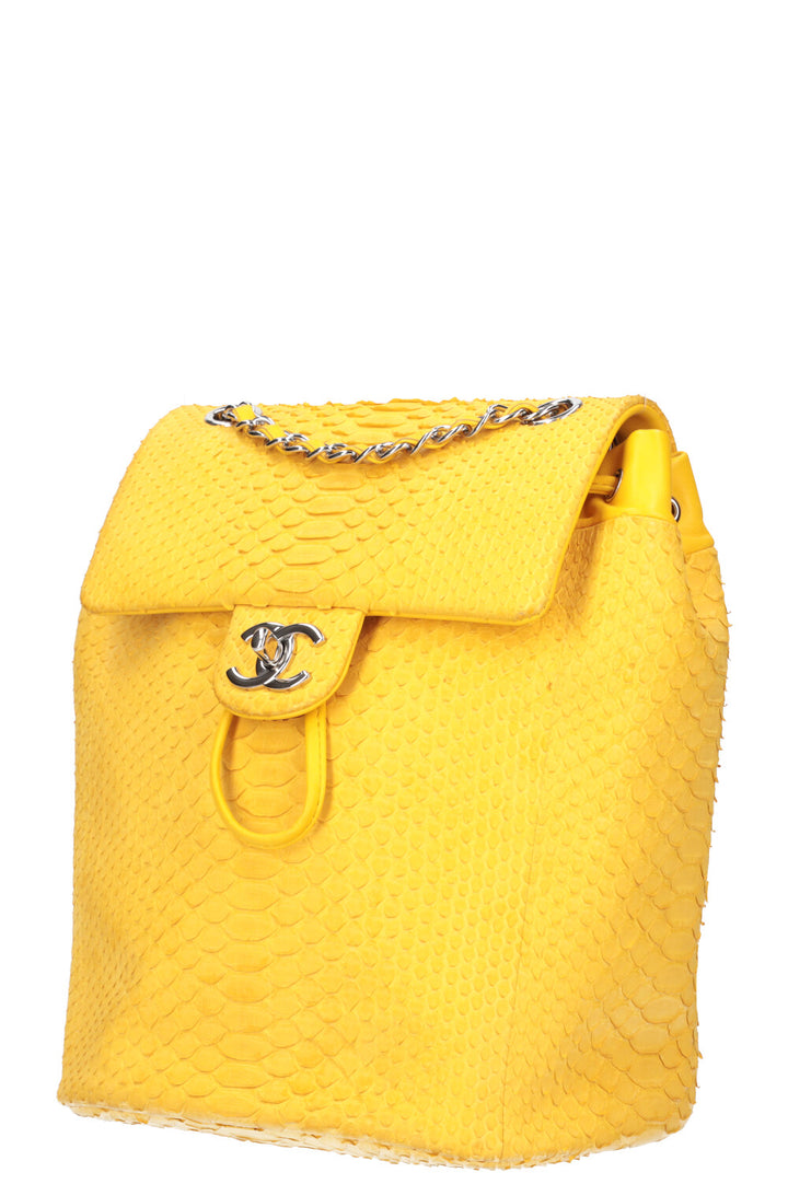 CHANEL Urban Spirit Backpack Python Yellow