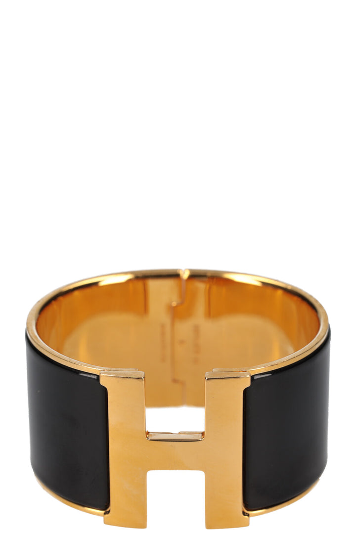 HERMÈS Extra Wide Clic Clac H Bracelet Black