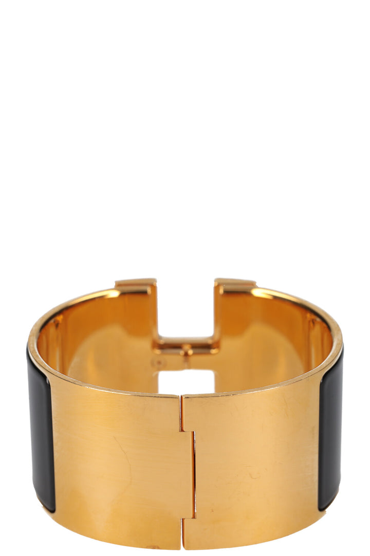 HERMÈS Extra Wide Clic Clac H Bracelet Black