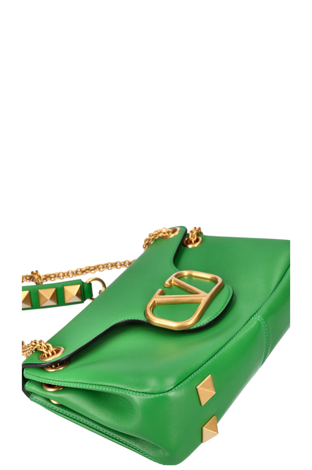 VALENTINO Stud Sign Shoulder Bag Green – REAWAKE