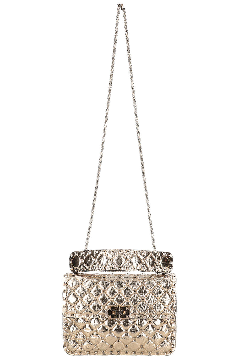 VALENTINO Medium Rockstud Spike Bag Gold