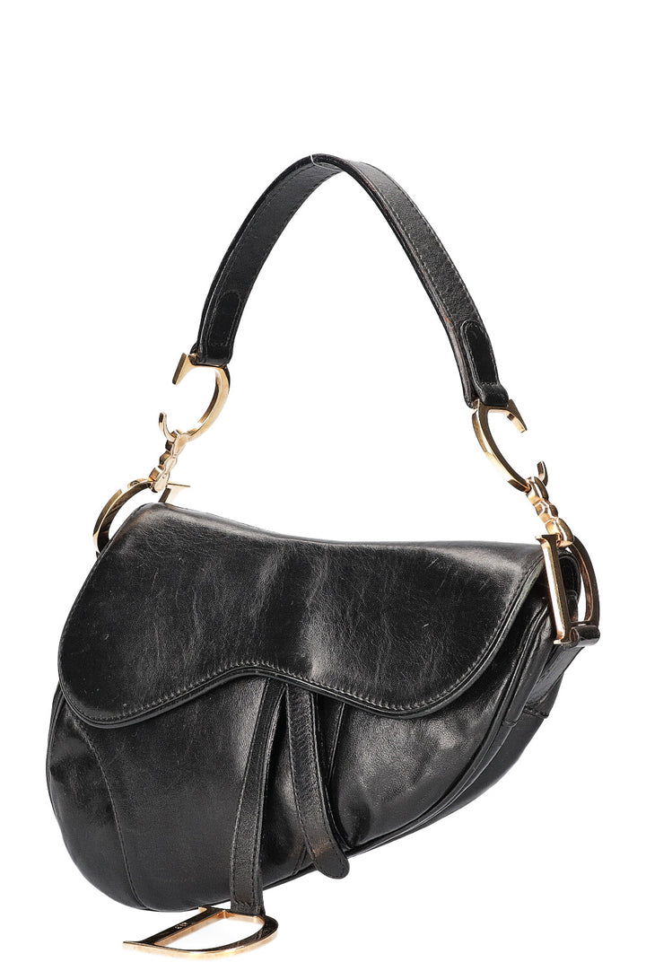 CHRISTIAN DIOR Vintage Saddle Bag Black