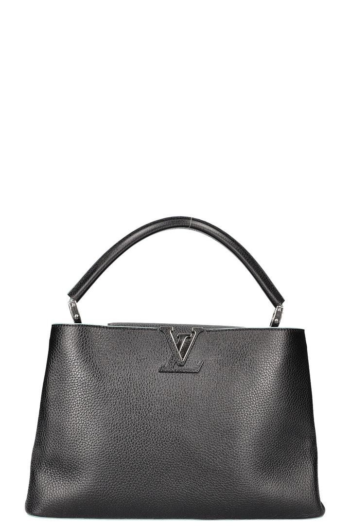 LOUIS VUITTON Capucines GM Black & Light Blue