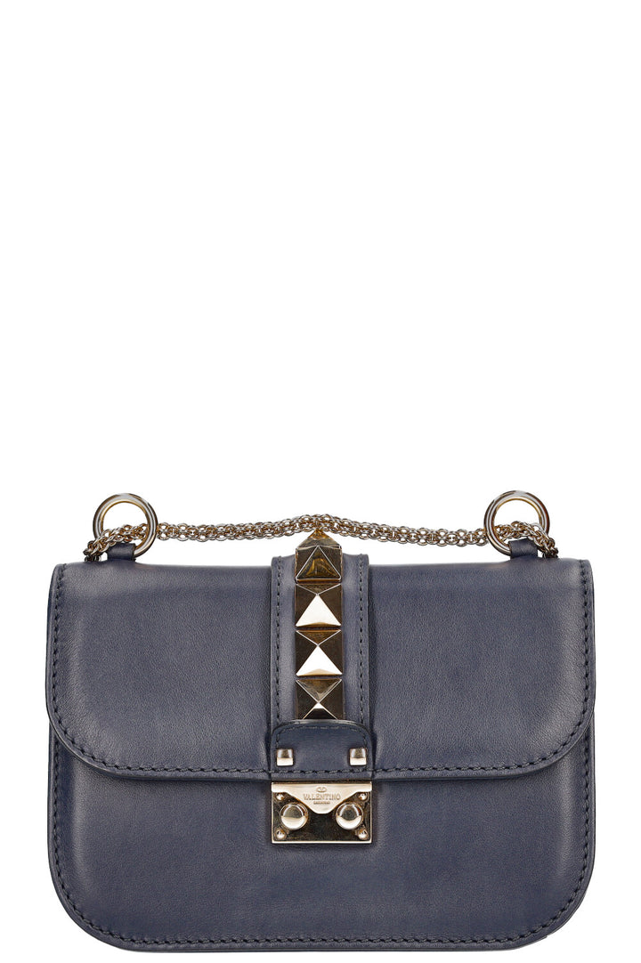 VALENTINO Glam Lock Small Navy Blue