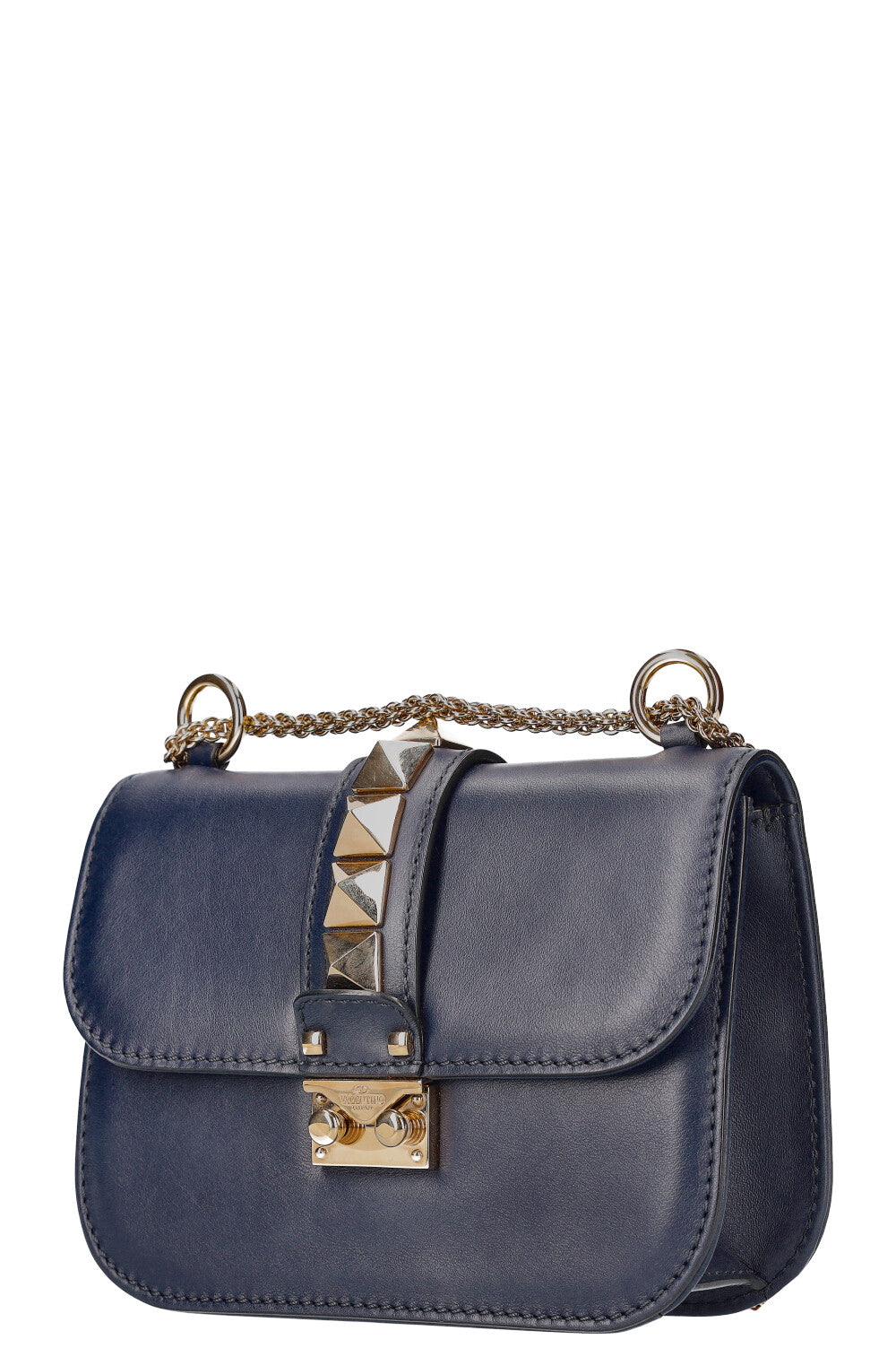 VALENTINO Glam Lock Small Navy Blue