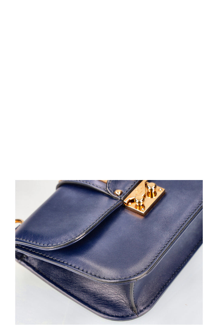 VALENTINO Glam Lock Small Navy Blue