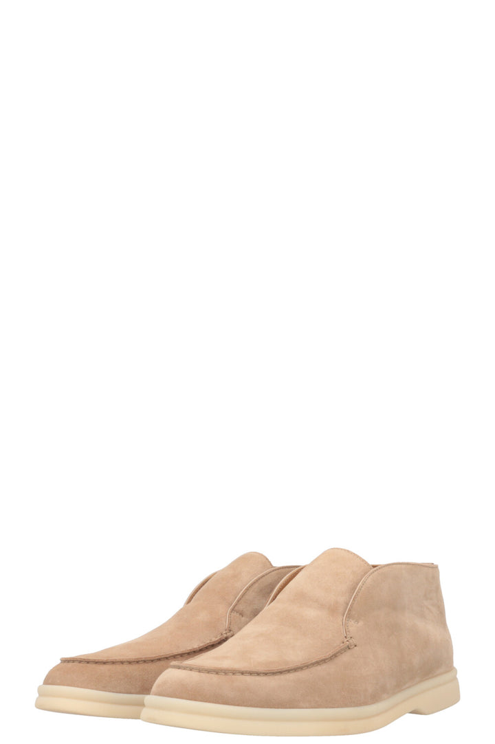 LORO PIANA Open Walk Boots Suede Beige