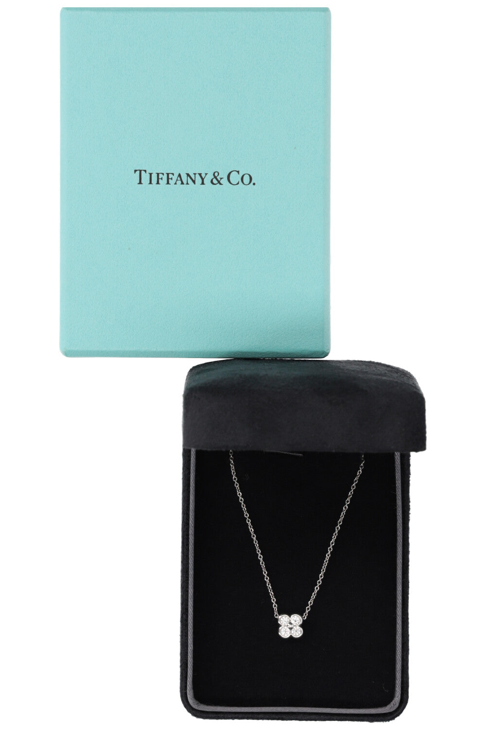 TIFFANY&CO. 4 Bezel Flower Necklace Diamonds